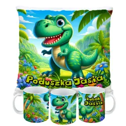 Kubek Poduszka Dinozaur Dinozaury T-rex Tyrannosaurus Triceratops